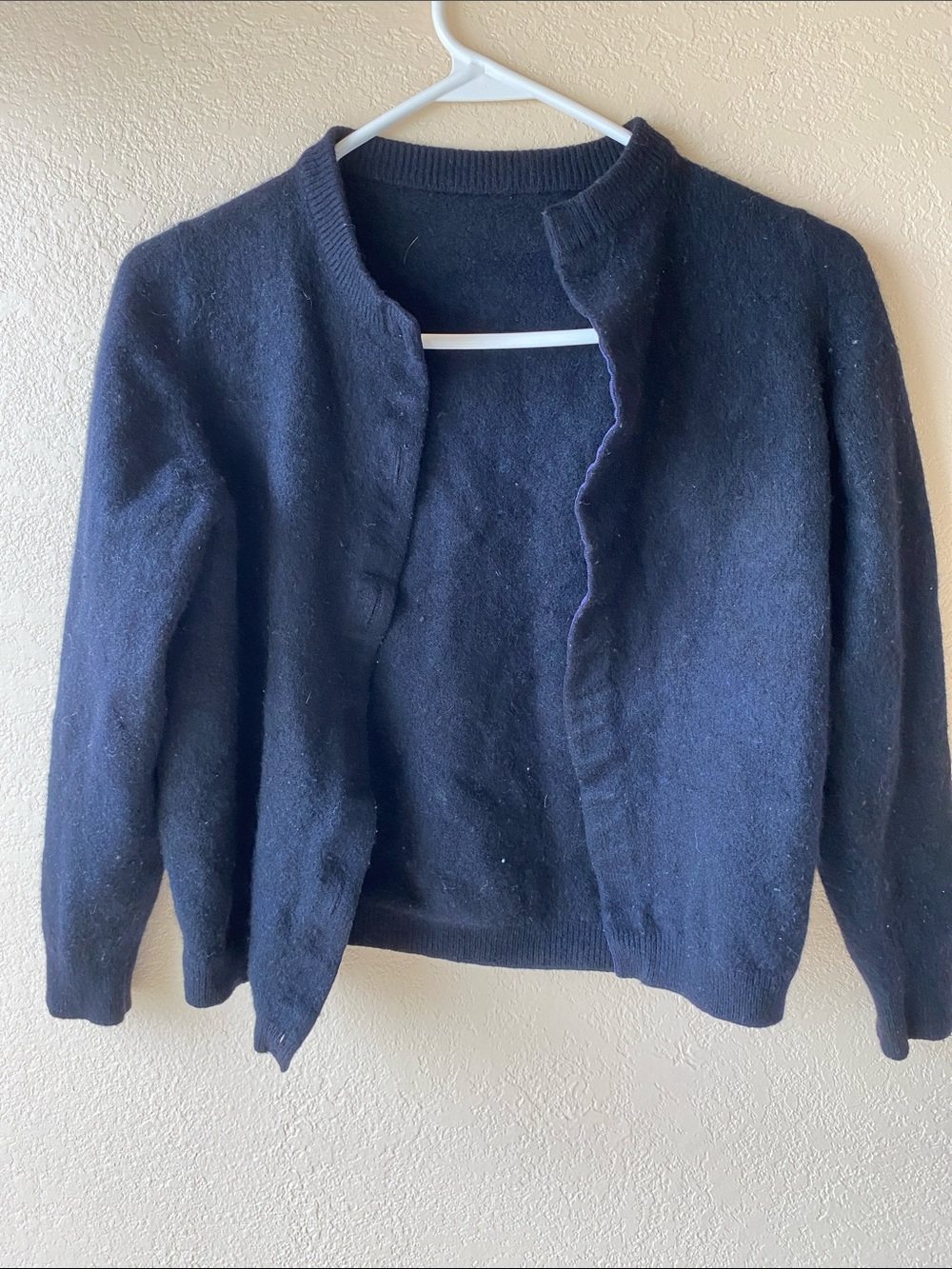 Women's Black Open-Front Knit Cardigan